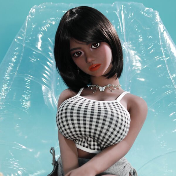 Maya Sex Doll 3'5 FT (105cm) Big Bust Ebony Mini TPE Doll with Black Hair & Standing Feet, In Stock Now